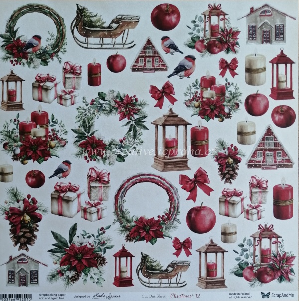 ScrapAndMe Christmas 12 30.5x30.5cm250g/m2